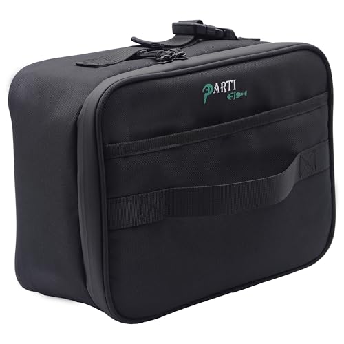 PARTI FISH 保冷バッグ 小さめ クーラーバッグ クーラーボックス 6L 小型 保冷力 強 5層断熱 長時間 2つのハンドル ランチバッグ 保冷 おしゃれ 折り畳み 保冷ランチバッグ お弁当保温バッグ 防水 漏れ防止, 黒, S