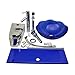 Renovators Supply Manufacturing Small Sink 23.25 in. Blue Small Bathroom Sink with Chrome Faucet, Pop Up Drain and Towel Bar, Wall Hung Vessel Sinks for Bathrooms