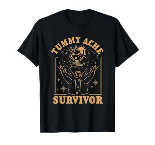 Vintage Minimalist Tummy Ache Survivor Funny Saying...