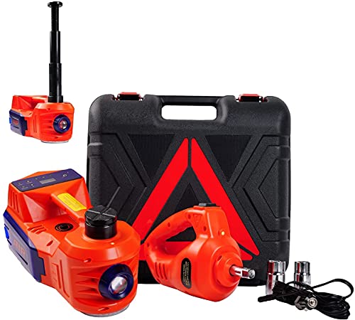 Image of JANVITHA DC 12V Electric Hydraulic Car Jack with Electric Impact Wrench Digital Tire Inflator and LED Light | Repair Tool Kit 6 in 1 Set | Weight Capacity 5 Ton |JCJDS5T (Height Upto 17.7 Inches)