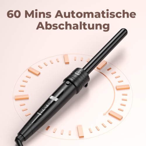 ELEHOT-Store Lockenstab 5 in 1 LCD Keramikbeschichtung Austauschbare Aufsätzen Curling iron mit Handschuhe Einstellbare Temperatur… – Ansicht 6