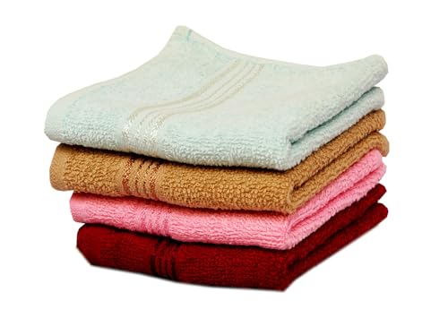 Image of Space Fly Cotton Fresh Loom 500 GSM Soft Face Towel for Women, Newborn Baby and Towel Hanky for Men | Set of 4