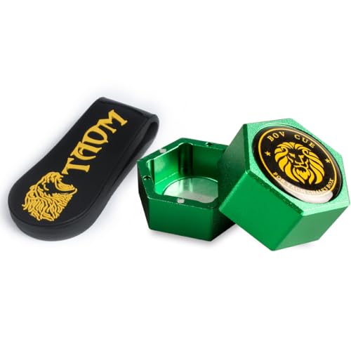 YEUEK TAOM Hexagon Magnetic Chalk Holder,Portable Pool Cue Chalk Holder for Predator Chalk,Silent Chalk Holder Pool Billiards,Pool Cue Chalk Case for Hexagon Round Billiards Pool Table Accessories