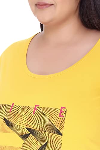 Image of In Love Women's Plus Size Graphic Printed Cotton Night Suit Set Short Sleeve
