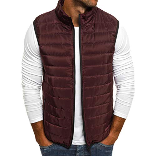 MisFox Chaleco de Pluma para Hombre Sin Mangas Invierno Plumón Ropa Lightweight Transpirable Chaquetas Acolchadas con Bolsillos y Cremallera Cover
