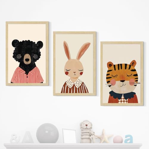 Image of ArtX Wall Paintings For Kids Room, Kids Room Wall Frame, Wall Decoration Items, 12x18 inch (A3+) Size, Multicolor, Synthetic Wood, Set Of 3