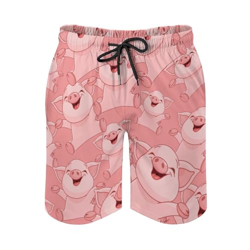 Cute Pigs Men's Swim Trunks Quick Dry Beach Shorts with Mesh Lining Pockets3