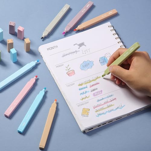 image for Mr. Pen Aesthetic Highlighters - 8 pcs, Chisel Tip, Pastel & Vintage C