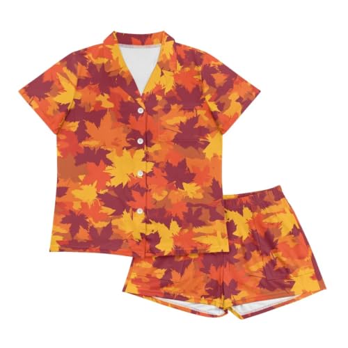 Image of Women's Short Sleeve Sleepwear Pajamas Nightwear with Pockets