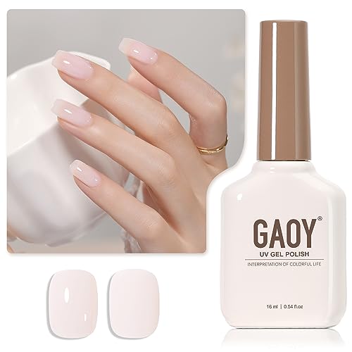 GAOY Jelly Nude Gel Nail Polish, 16ml Sheer Pink Translucent Gel...