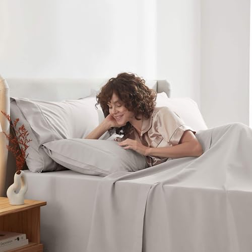 Image of Nestl Extra Deep Full Sheet Set - 6 Piece Breathable & Cooling Sheets - Hotel Luxury Bedding Set w /18-24 Inch Deep Pockets - Easy & Secure Fit - Super Soft, Wrinkle Free & Comfy - Linen