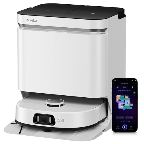 EUREKA J15 Pro Ultra Aspirateur Robot,Robot Aspirateur Laveur 16200 Pa,Nettoyage des Bords,Brosse Anti Enchevêtrement,Lavage de Serpillière à l'eau
