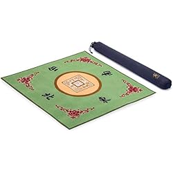Yellow Mountain Imports Table Cover for Mahjong, Poker, Card Games, Board Games, Tile Games, and Dominoes - Green, 31.1 Inches