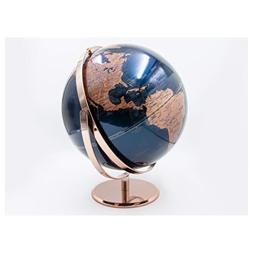Mascagni Globo terrestre Luminoso Verticale girevole-Colore Blu-Retroilluminazione LED-Mappemonde Diametro 30 cm, taglia unica