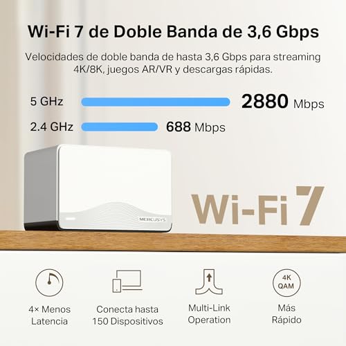 Mercusys,Halo H3600BE(3-Pack),Velocidad Ultra rápida de 3600 Mbps y Cobertura Total para un hogar Conectado. Ideal para Streaming 8K, Gaming sin Lag y múltiples Dispositivos - imagen 3