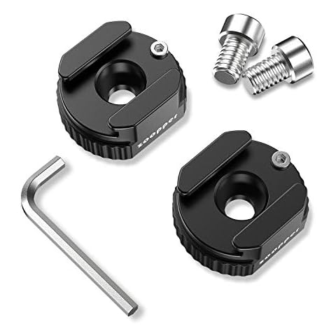Zoopper 2 Pack Cold Shoe Mount Adapter Bracket Hot Shoe with 1/4" Thread for Camera Cage Flash LED Monitor Cover