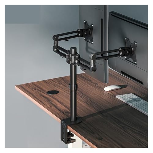 Soporte de monitor doble ergonómico que elimina el dolor de cuello en oficinas y zonas gaming
