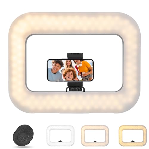 Heliora Smartphone Video Rig with Light, Handheld LED Ring Light Selfie Light Phone Video Stabilizer, Built-in Battery for Camera, Smartphone, Action Camera, YouTube, TikTok, Vlogging, Makeup