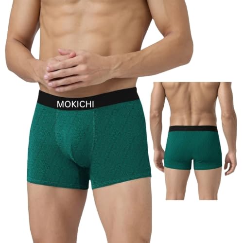 Image of Men's Printed Boxer Briefs | Soft Stretch Comfortable Trunks with Elastic Waistband | Breathable Everyday Innerwear for Men | Assorted Multicolor Prints | Pack of 4