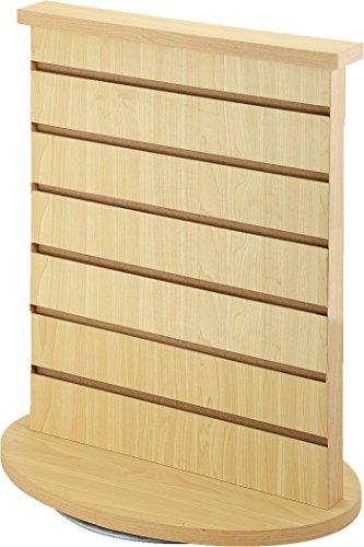 Slatwall Merchandiser, Rotating Countertop Display – Spinning Rack with Maple Finish. Retail Store Fixtures and Equipment