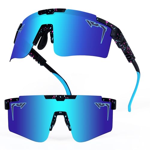 AEVIXC 2-Sizes Kids Youth Baseball Sunglasses Men Women Vipers Sunglasses Softball Boys Girls True Polarization & UV Protection (Diamond Ice Silver)
