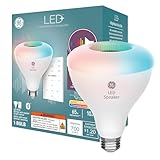GE LED+ Color Changing Speaker LED Light Bulb, BR30 Indoor Floodlight Bulb, Soft White and Multicolor (1 Pack)