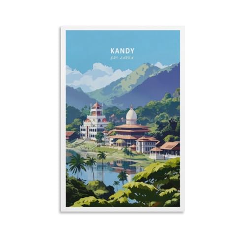 Kandy Sri Lanka Travel Print Poster Canvas Wall Art Framed And Unframed Poster Home Room Decor Travel Poster 08x12inch(20x30cm)