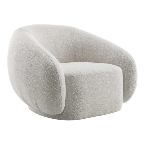 Sillón giratorio contemporáneo tela boucle beige miniatura 1
