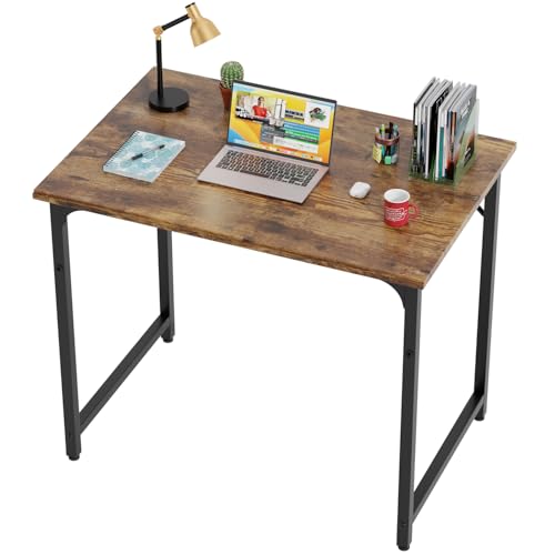 Image of BestOffice Computer Desk,Home Office Desk, Modern Simple Style for Home Office Study Writing (Brown, 32 Inch)