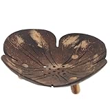 VOSAREA Seifenschale aus Kokosnussschale Selbstentleerender Seifenhalter...