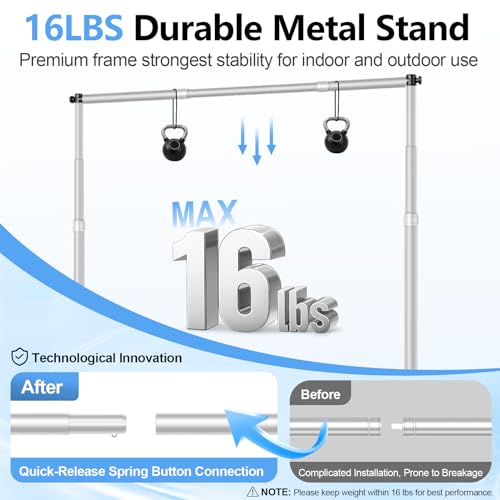 Qoolfoto 8 x 8FT Backdrop Banner Stand, Heavy Duty Adjustable Photo Background Support Frame Kit, Step and Repeat Stand for Photo Booth, Parties, Exhibition, Trade Show, Wedding - Silver by Qoolfoto - Image 3