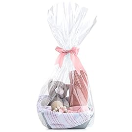 Purple Q Crafts Clear Basket Bags 16 x 24 Cellophane Gift Bags, Small 1.2 Mil Thick (20 bags)