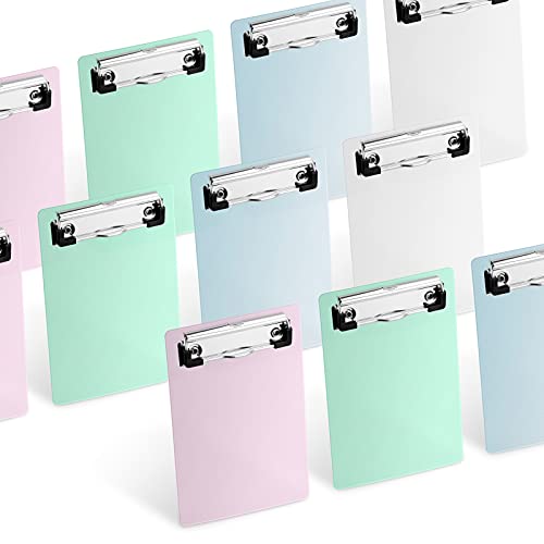 Pralb 12 Pcs Mini Clipboard,Pretty Cute Clipboard Memo Size Pocket Clip Boards,Plastic Colorful Clipboard,5X7 Inch,Mini Colourful Transparent (Mixed, A6) #TOP5