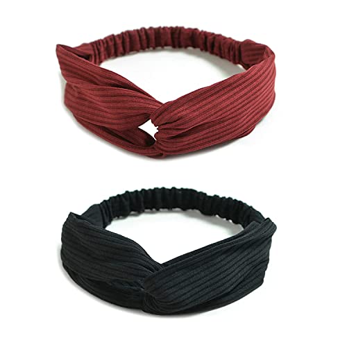 DRESHOW-Boho-Bandeaux-pour-Femmes-Vintage-Fleur-Imprime-Criss-Cross-Noue-Elastique-Bande-De-Cheveux-Stretchy-Head-Wrap-Twisted-Mignon-Accessoires-De-Cheveux-10-Pack