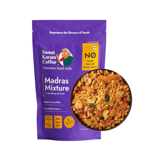 Image of Sweet Karam Coffee Special Madras Mixture - 200grams | No Palm Oil or Preservatives | Authentic South Indian Namkeen Snack | Crispy & Fresh Homemade Taste | Perfect Tea-Time Savory