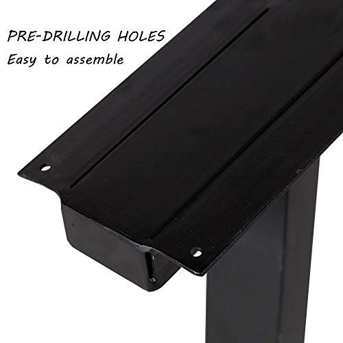 Metal Legs For Table Trapezoid Shape28 H Tall Metal Table Leg Heavy Duty Metal Desk Legs Industrial Table Legs Set Of 2,Black,No Planks #TOP2