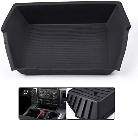 PIT66 Full Length Front Center Console Mat, Compatible with 2015-2019 Dodge Ram 1500/16-17 Dodge Ram 2500, Black 5VC95DX9AB, 5VC95DX9AA