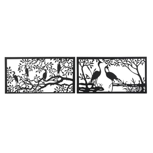 Décoration murale en métal oiseaux grand format relief chic
