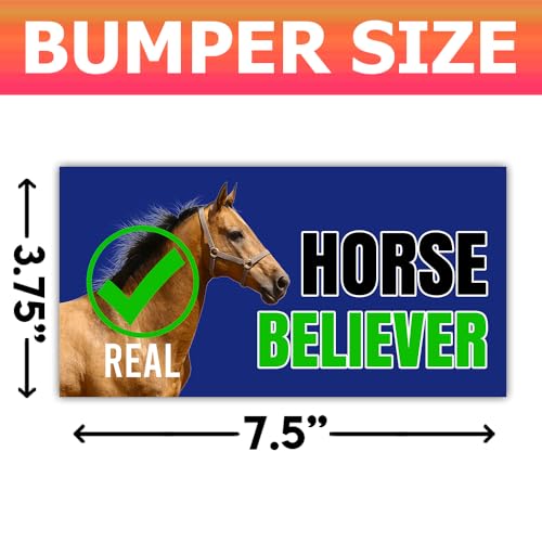 Image of (3Pcs - 7.5x3.75 in) Horse Believer Car Bumper Sticker, Funny Quirky Car Decal, Adult Humor Truck Minivan Trailer Vehicle Decoration, Teens Meme Car Accessories, Gift for Family, Friends