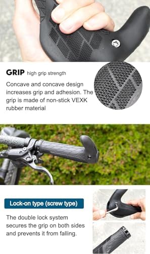 GORIX Bike Ergo Grip Impugnatura in corno di mucca Integrale Impugnatura per impugnatura terminale Lock-on Assorbimento degli urti Bicicletta da ciclismo (G.ERGO)