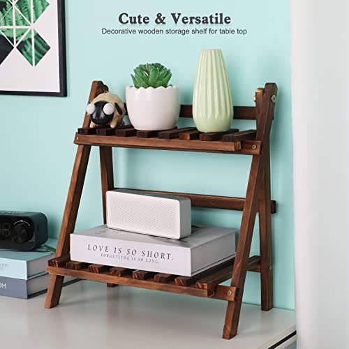 Jotsport 2 Tier Tabletop Plant Stand Step Style Foldable Small Plant Shelf by Jotsport - Used condition - Image 2