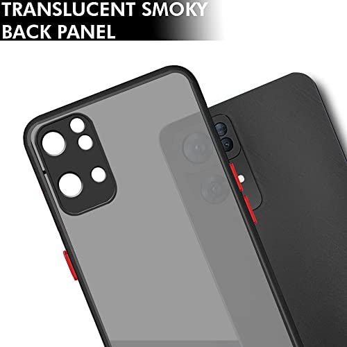Image of TheGiftKart Translucent Hybrid Oppo Reno 7 5G Back Case Cover | Smoked Matte Back | 360 Degree Protection | Protective Hard Back Case Cover for Oppo Reno7 5G (Black Bumper)