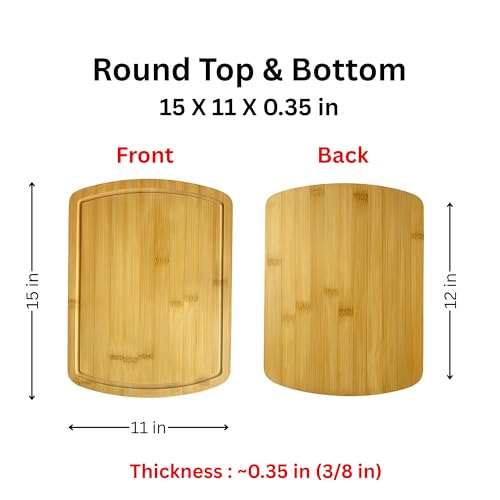 Set de 6 tablas de cortar de bambú con ranura para jugos miniatura 2