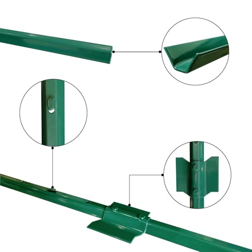 ARIFARO Zaunpfosten 185cm Robuste Metallpfosten Zusammensetzbar, Packung mit 10, Kein Graben Garten U-Pfosten für Drahtzaun Stahlpfosten für Hof, Outdoor-Draht