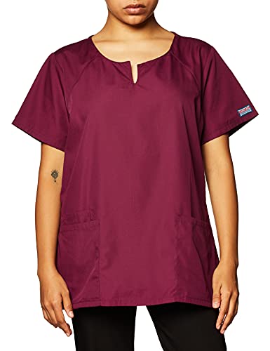 Cherokee Women's Round Neck Top, Wine, XX-Large