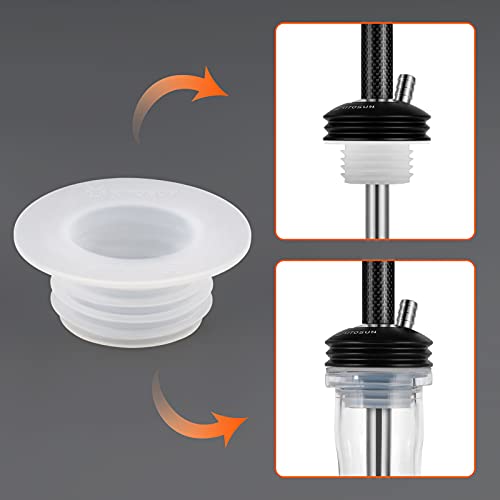 Shisha Tüllen Silikon Vase Dichtung - Kitosun Original Shisha Zubehör Ideal für Russische ägyptische Shisha Wasserpfeife Narguile Huka Sheesha Teile Dichtung 38mm Stamm 45mm Mund 2 orange 2 Natürlich