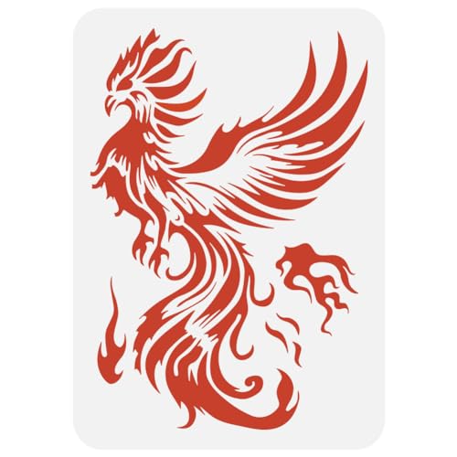 FINGERINSPIRE Phoenix Large Stencils 21×29.7cm Firebird Painting ...