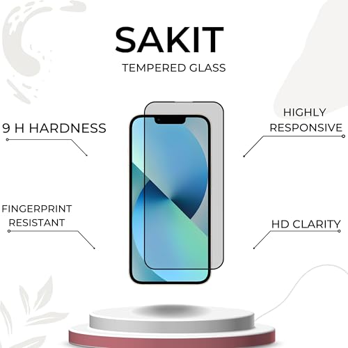 Image of UniqueMe Sakit Military-Grade Privacy Tempered Glass Screen Protector for iPhone 13 /13 Pro / 14 / 16e with Edge to Edge Coverage I Case Friendly, 9H Hardness and Bubble free installation kit