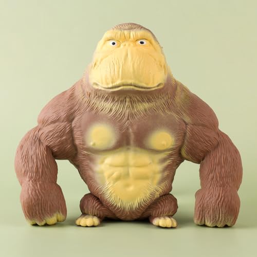 Gorilla Squishy Toy – Big Stretchy Stress Relief Toy for Kids & Adults, 8" Funny Monkey Fidget Filled with Quartz Sand, Soft Squeeze Sensory Toy for Relaxation & Hand Exercise Gift