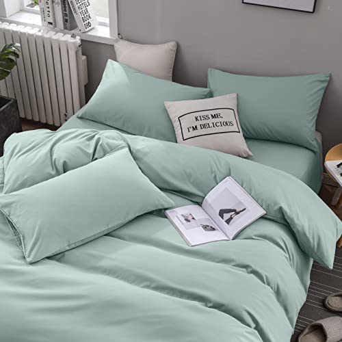 Mxaeyr Sea Green Duvet Cover King Size, Soft Microfiber Duvet Cover With Zipper Closure And 2 Pillowcase, 3 Pcs Luxury Green Bedding Set King #TOP3